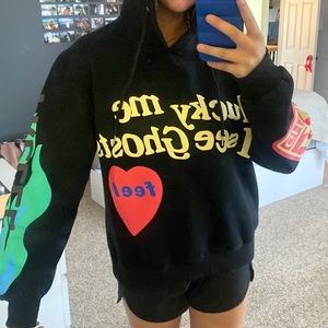 FAKE kanye hoodie lucky me I see ghosts
